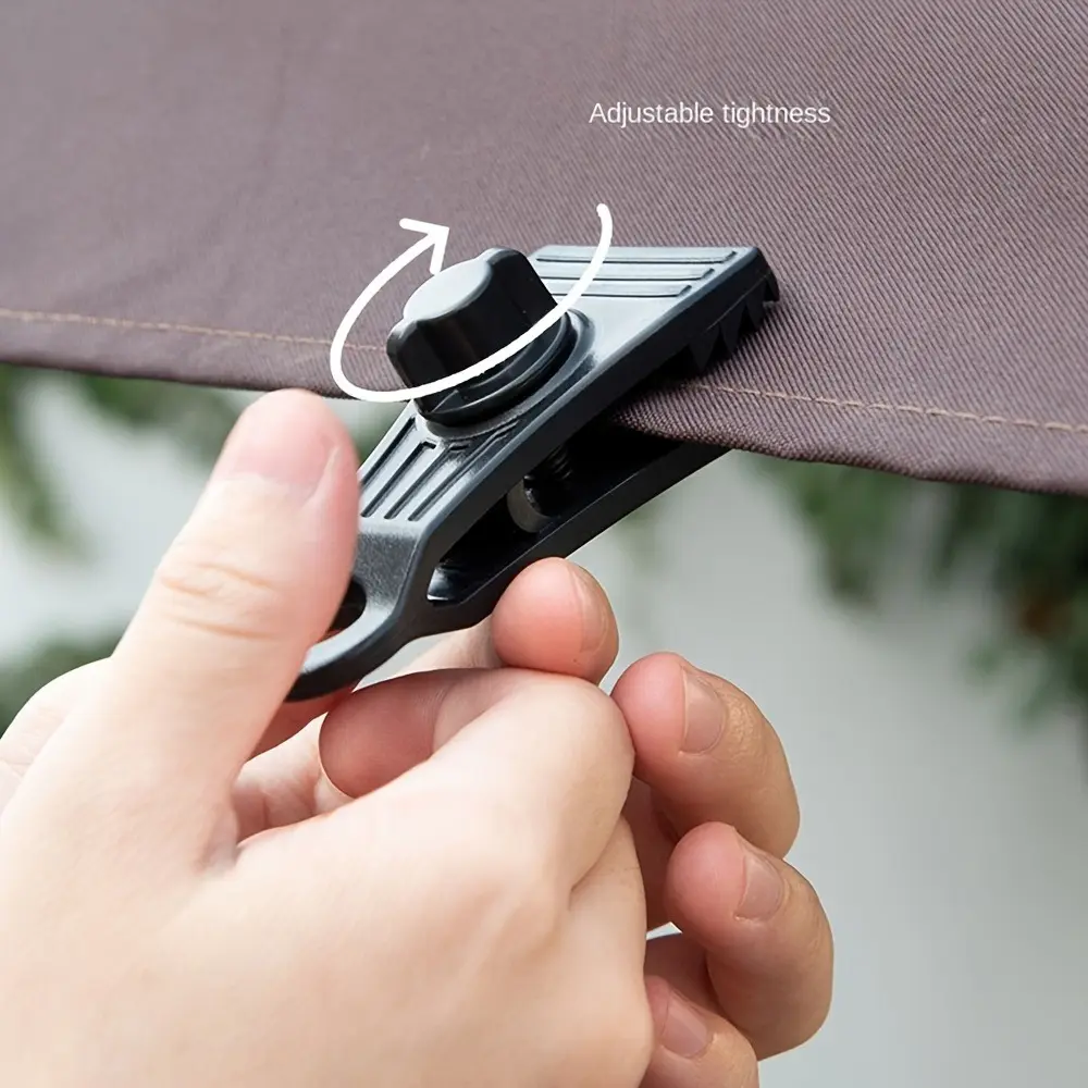 Tent Clamp with Carabiner, Outdoor Tarp Awning Canopy Clip Tighten Tool for Camping Trips, Tent Accessories