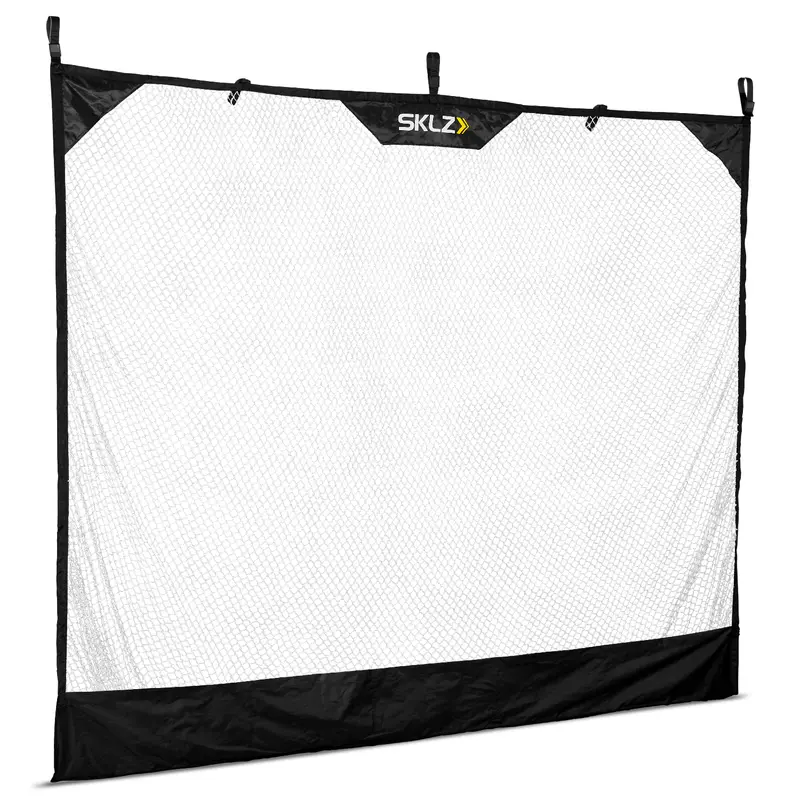 SKLZ 7.5'x7' Suspended Sport Net, Baseball & Softball Batting Cage for Home Gym Athletes, Fast Setup/Takedown Batting Practice Equipment with Fiberglass Bottom Pole & Secure Connection Points