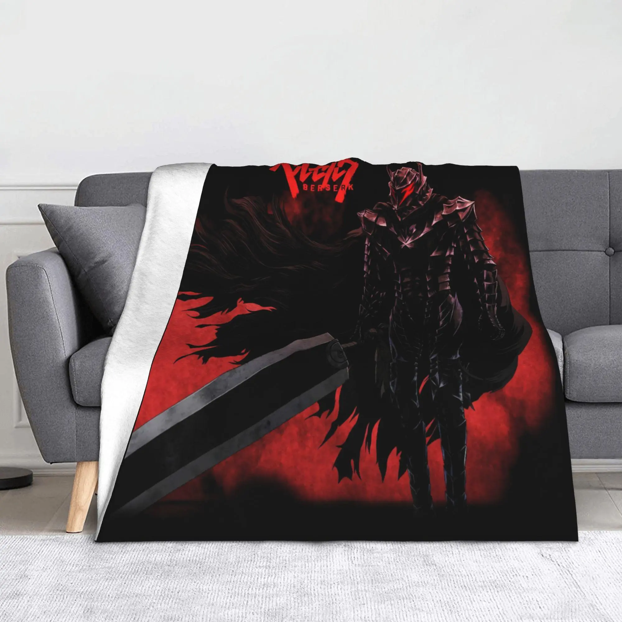 Anime Berserk Blanket, Lightweight Soft fluffy Flannel Throw Blanket, For Couch Bed Sofa Bedroom Living Room Travel Office All Season Use