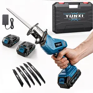 YUNXI Brushless Reciprocating Saw with BladesCordless Multi-Functional Reciprocating Saw – Electric Jigsaw for Wood, Metal & PVC Cutting – Woodworking & Gardening Saw with Battery tool-free blade change