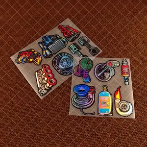 1SET JDM Turbo Snail Car Stickers - Gradient Material, Engine/Piston/Gauge/Shock/Nitrogen Theme. For Cars/EVs/Motorcycles, Sunproof & Waterproof, Stylish Mod Decals, Decorative Decal