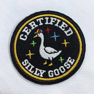 Certified Funny Goose Patch 3" Funny Meme Embroidered Patches for Backpack, Hat, Jackets, Iron On Patch, Uniform DIY Embroidery PVC Patches , Accessories for Women Men Girl Boy 3 Inches