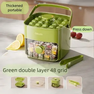 Countertop Ice Maker | 48 Ice Cubes Capacity | Double-Layer Design | Food-Grade Safe | for Home, Office & Outdoor Use | Must-Have Kitchen Tool Ice Making Machine