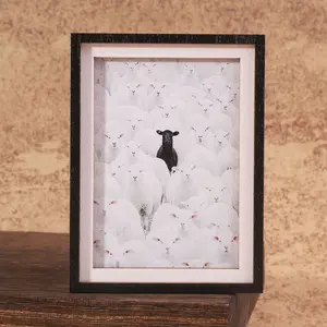 1PC Sheep Frame Fridge Magnet, Sheep Effect Theme, Minimalist Art Frame Refrigerator Magnet, Refrigerator Decorating Magnet, Home Decor