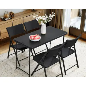 Mainstays 4 Foot Adjustable Height Folding Plastic Table, Black