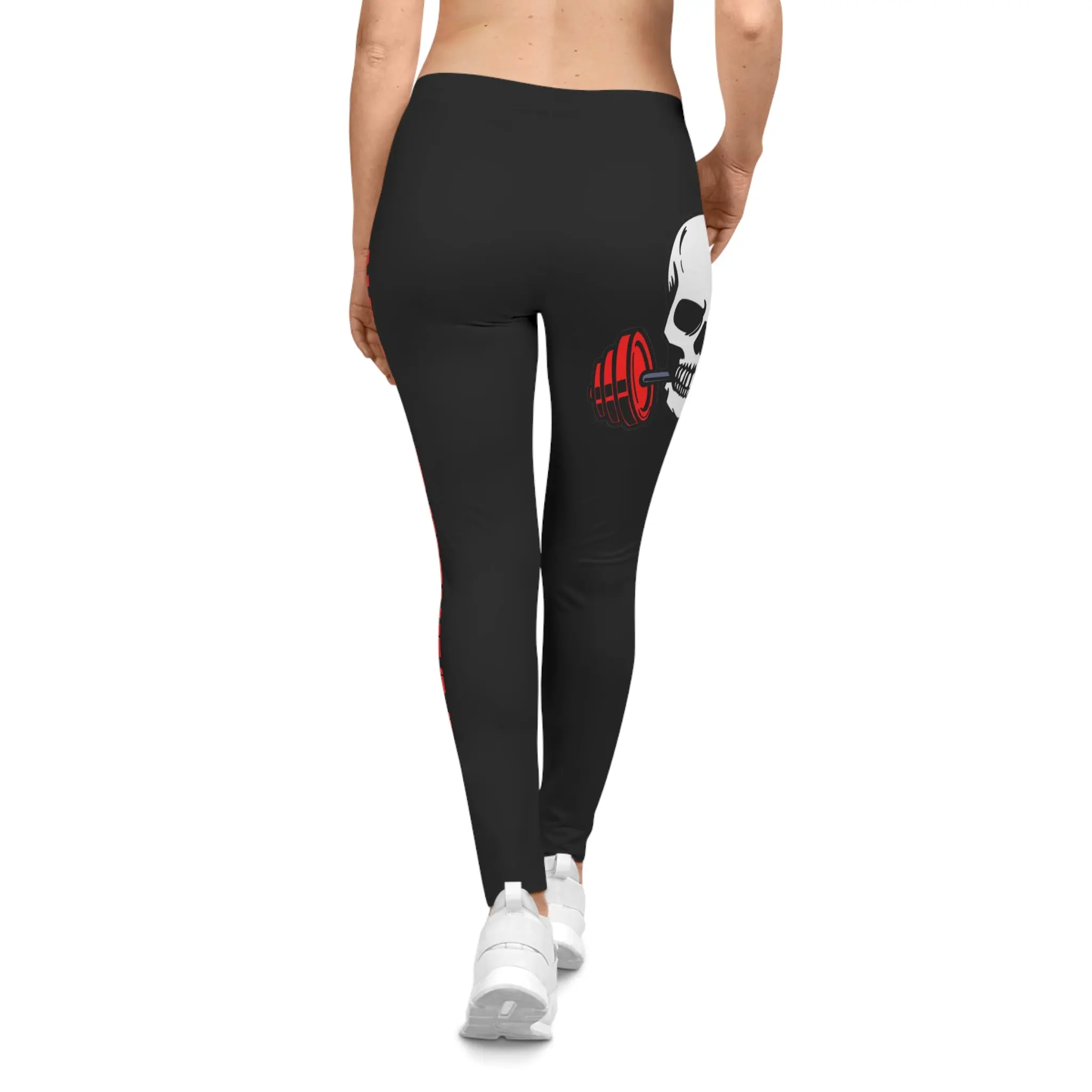 RED skull leggings