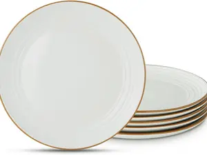Jupiter Dinner Plates Set of 6, 10.5 Inch Plate Sets, Microwave and Dishwasher Safe, Scratch Resistant, Kitchen Plates Perfect Serving Dishes