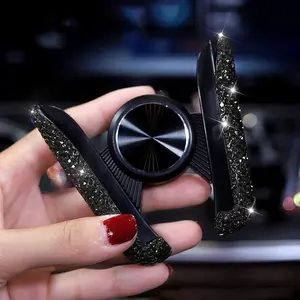 Bling Car Phone Holder Mini Dash Air Vent Automatic Mount Universal 360°Adjustable Crystal Auto Stand Accessories for Women and Girls