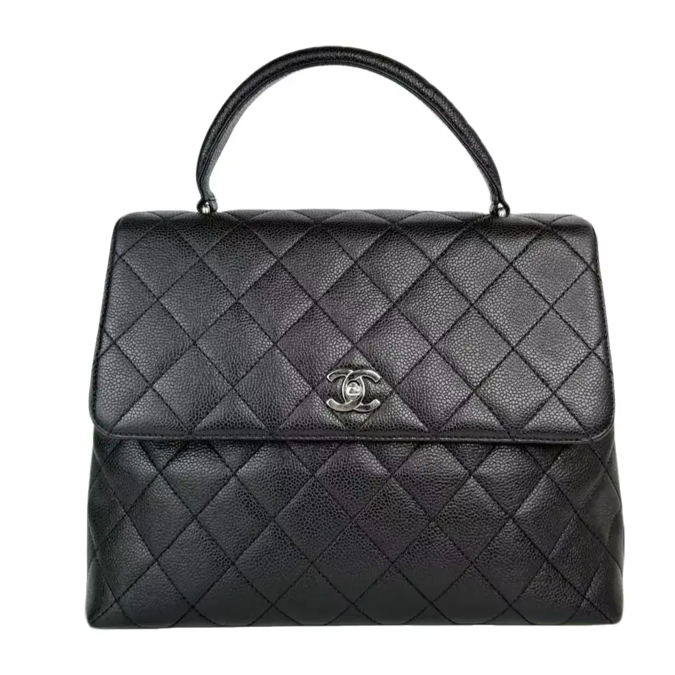Pre-owned CHANEL Leather Crossbody bags Vintage Classic Top Handle Flap Quilted Caviar Crossbody Bag