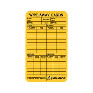 Wipe-Away Soccer Referee Card - Yellow