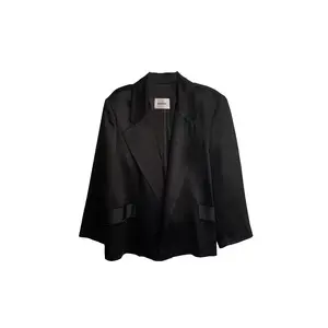 The Lexi Satin Blazer - Black