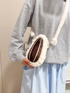 Cute Plush Watermelon Shape Bag, Versatile Handbag for Daily Use, Multi-Style Crossbody & Shoulder Bag, Perfect for Streetwear