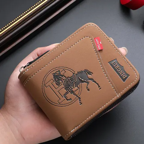 Men's PU Zipper Wallet, Business Fashion Wallet, Durable Fashion Wallet, Rfid Secure, Rfid Protected Wallet, Rfid Blocking Bifold Wallet, Rfid Wallets, Large Capacity, Double Fold Design, Multi-Card Slots, Coin Purse & Credit Card Holder