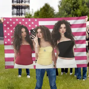 One Piece of a 2D Printed Flag Measuring 36.0X60.0inch, Featuring The Kalogeras Sisters' Pink American Flag Design. This Flag Has Four Holes for Easy Hanging And Is Suitable for Both Indoor And Outdoor Use. It's Durable And Doesn'T Home Decor Gifts Outdoo