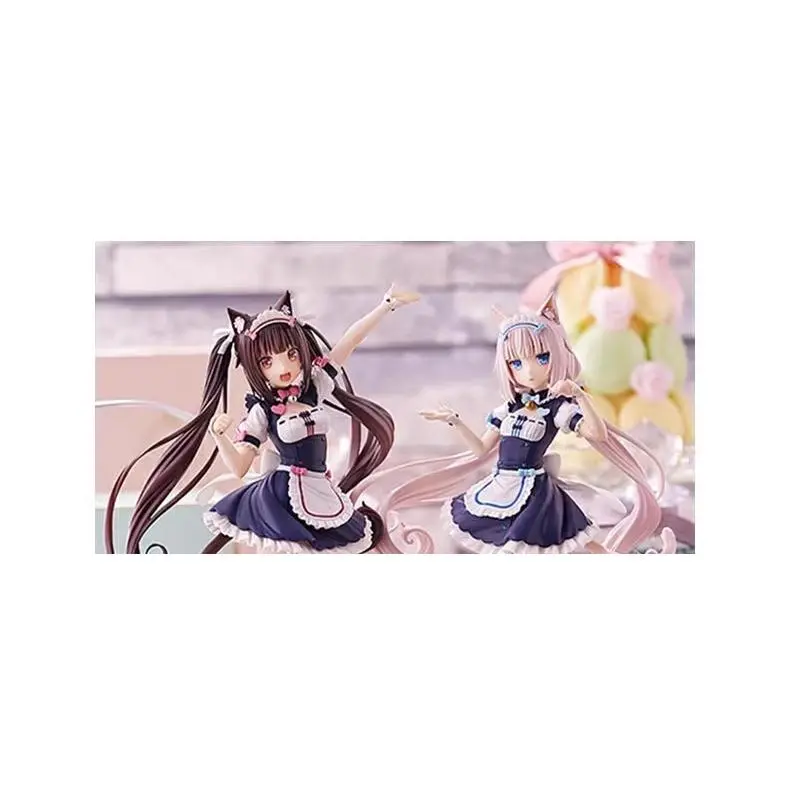 Nekopara Chocola & Vanilla KO Figurine - Kawaii Garage Kit Statue with Fan Code, Japanese Anime & Manga Character Model, 0.5-1cm Error, Desktop Decoration Gift for Toy Enthusiasts