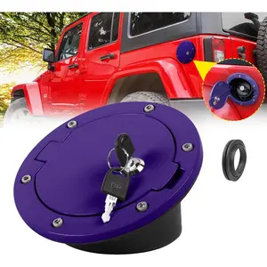 Fuel Filler Door Locking Gas Cap Cover Exterior Accessories for Jeep Wrangler 2007-2018 JK & Unlimited, Purple
