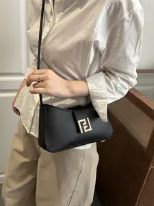 Women's PU Leather Handbag, Minimalist Solid Color Shoulder Bag, Elegant Underarm Clutch, Urban Fashion Crossbody Bag