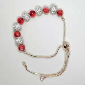 Crimson and Crystal Bolo Bracelet