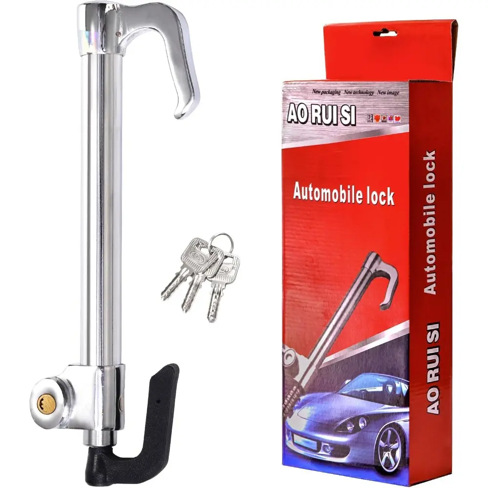 Steering Wheel to Brake Lock with Keys, Anti-Theft Car Locking Device Universal Security Lock For Vehicle,Truck,SUV,Van