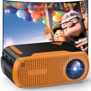 Mini Projector with WiFi and Bluetooth, Vamvo Native 1080P Portable Outdoor Movie Projector, 4K Support Video Projector for phones/TV Stick/PS5/Laptop/HDMI/USB