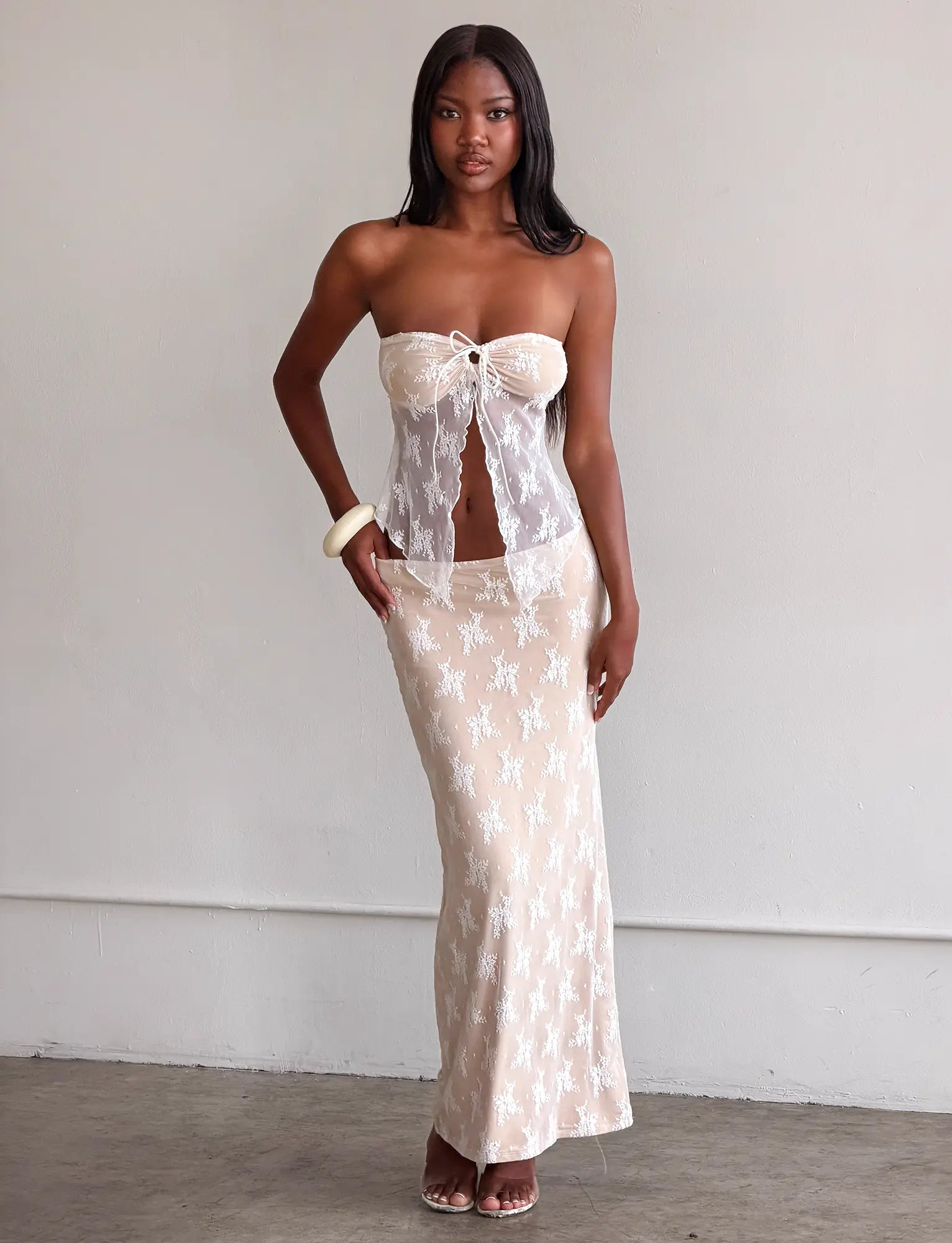 KAROLINA SKIRT - WHITE : WHITE LACE