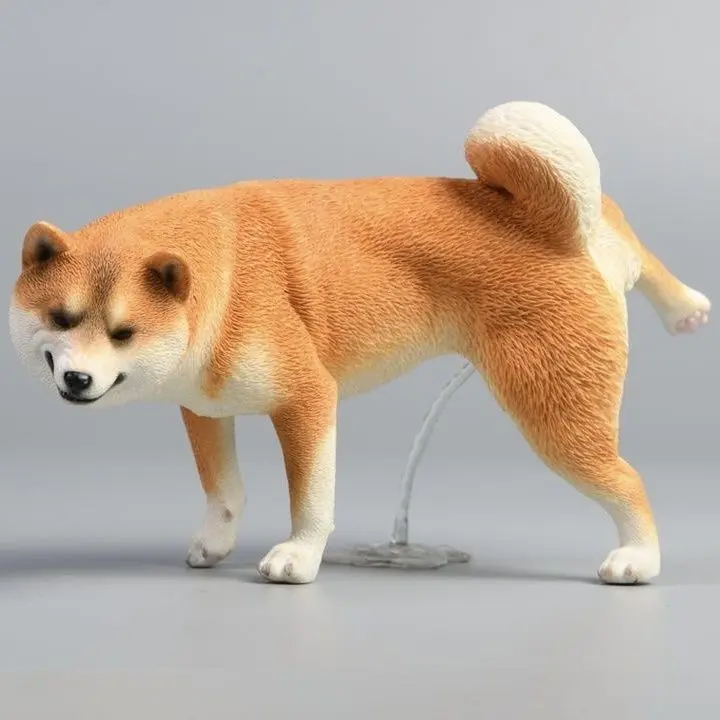 Super Cute Healing Shiba Inu Art Figurine, Lovely Small Animal Craft Ornament, Soft Decor Accent for Bedroom & Study, Luxury Fun Decor for Gift & Daily Use