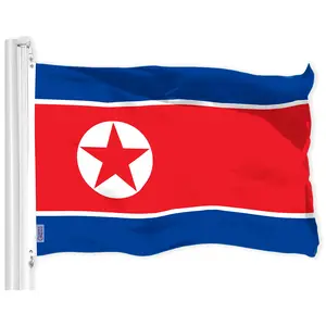 G128 North Korea North Korean Flag | 3x5 Ft | LiteWeave Pro Series Printed 150D Polyester | Country Flag, Indoor/Outdoor, Vibrant Colors, Brass Grommets