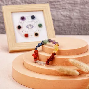 [Magic Crystal] Magic Crystal Chakra Natural Crystal Jewelry Set - 1pc Clear Quartz Necklace, 1pc Chakra Crystal Chips Bracelet, 7pcs Tumbled Crystals, 1pc Rose Quartz Crystal Heart -Festival Gift, Christmas, New Year