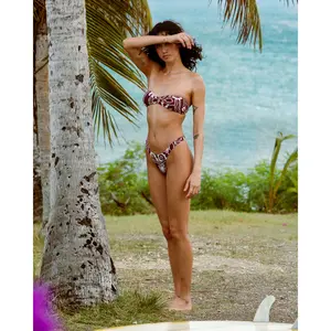 Sol Playa Rio Bandeau Bikini Top - Red Dahlia