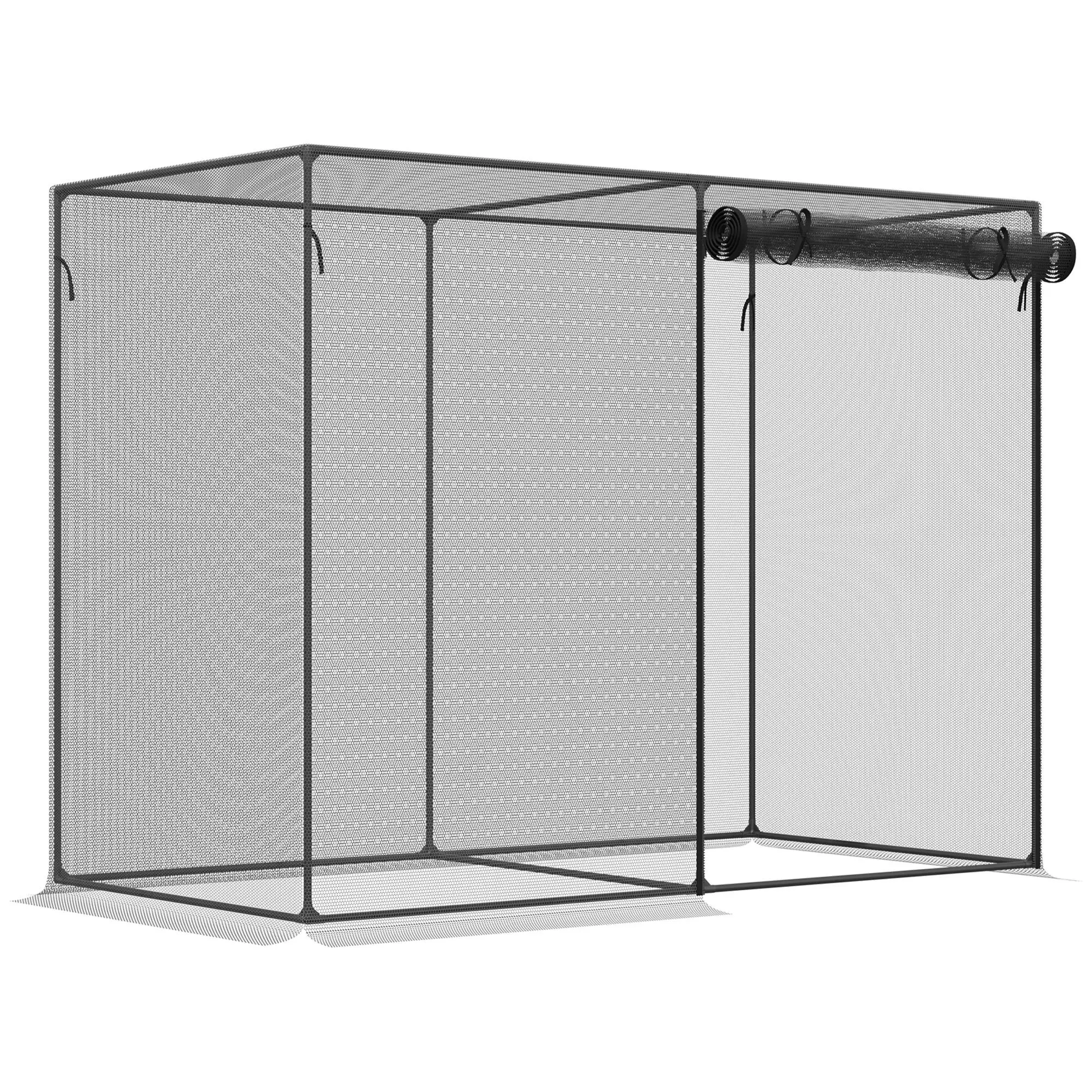 Outsunny 6' x 3' Crop Cage, Plant Protection Tent with Zippered Doors for Vegetable Garden, Backyard, Black