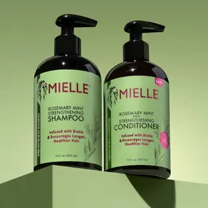Mielle - Rosemary Mint - Biotin Infused - Encourages Growth Hair Products for Stronger and Healthier Hair - Shampoo & New Conditioner Styling Bundle Set 2 PCS