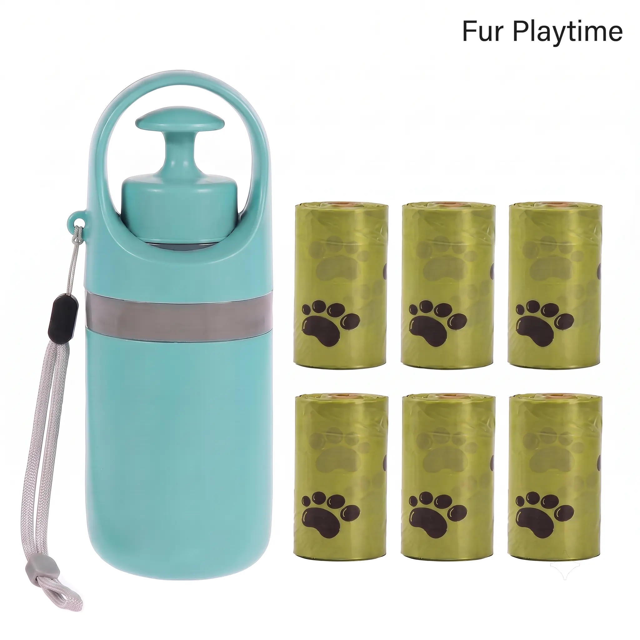 Dog Pooper Scooper & 6 Rolls Poop Bags SetCompact Outdoor Pet Poop Scooper With Integrated Dog Waste Bag Holder & Dispenser, Leak-Proof Waste Storage Box, No-Touch Design Essential Portable Cleaning Supplies For All Breeds Dogs