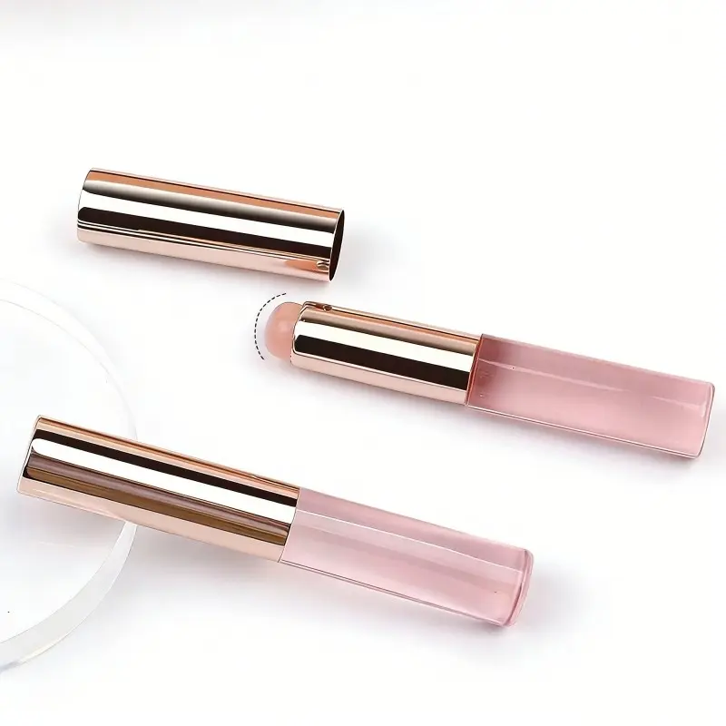 Silicone Lip Brush with Cap Mini Lipstick Applicator Cover Lip Gloss Brush Concealer Blending Tool Makeup Brush Silicone Tip Non Absorbent Hygienic Portable Multi Use for Blending and Concealer Cosmetic Brushes Beauty Travel Brush