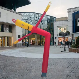 20 Feet Red and Yellow Inflatable Wind Dance Figure - Portable Giant Advertising Puppet for Commercial Exhibitions, Weddings, Parties, Arm-Waving Design, Durable Fabric (Blower Not Included), Wind-Powered Movement| Modern Advertising Attractor