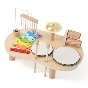 Children's early education training music table wooden Orff percussion instrument baby puzzle toys interest game table