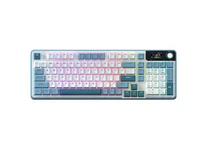 Rosewill Neon S96 Wireless Mechanical Gaming Keyboard, 98-Key Layout w/ Volume Knob, Bluetooth / 2.4GHz / USB-C, Hot-Swappable Blue Switches, RGB Backlit, 3750mAh Battery, Windows & macOS, White
