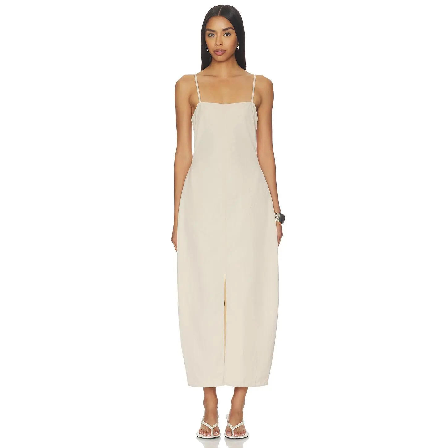 EAVES Eva Curved Maxi Dress in Feather Grey