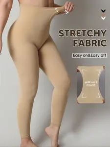 Women's Graduated Compression Shaping Tights, High Waisted Compression, High Waist Butt Lift & Sculpture Leg Leggings, High Elastic Stay-In-Place Base Layer, Nude Color