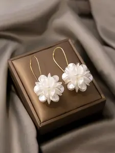 Simple White Flower Design Dangle Earrings, Fashionable Jewelry for Women, Trendy All-match & Exquisite Jewelry for Birthday Gift