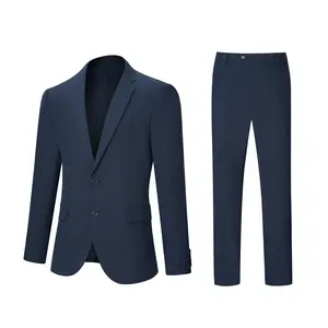 Men's Suit Set- 2pcs Set with Suitable for Various Occasions Slim Fit Tailoring Business Casual Outfits prom Solid Lapel Blazer & Pants Suit Set Menswear Elegant Formal Men's Suit 40014 mens groom