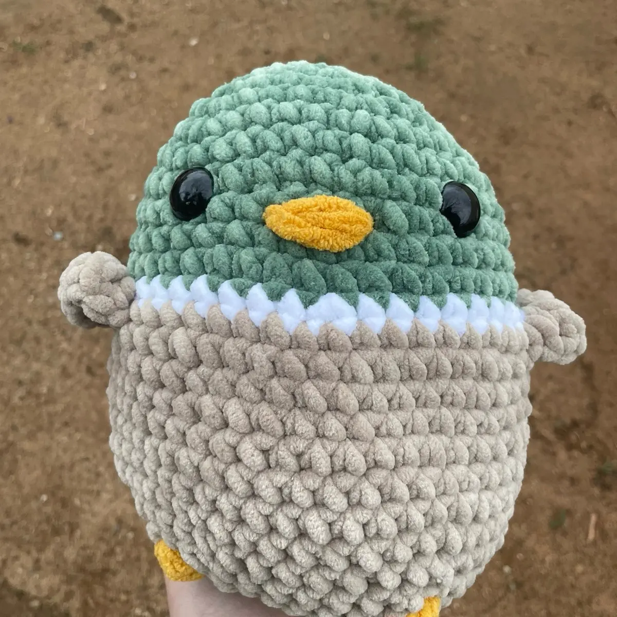 Jumbo Mallard Duck Crochet Plush 8”