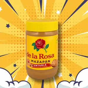 Delicious Mazapan Spread - Peanut Butter Flavor with Peanuts, Crunchy Texture, 24 Months, No Caffeine, Plastic Bottle for All Ages