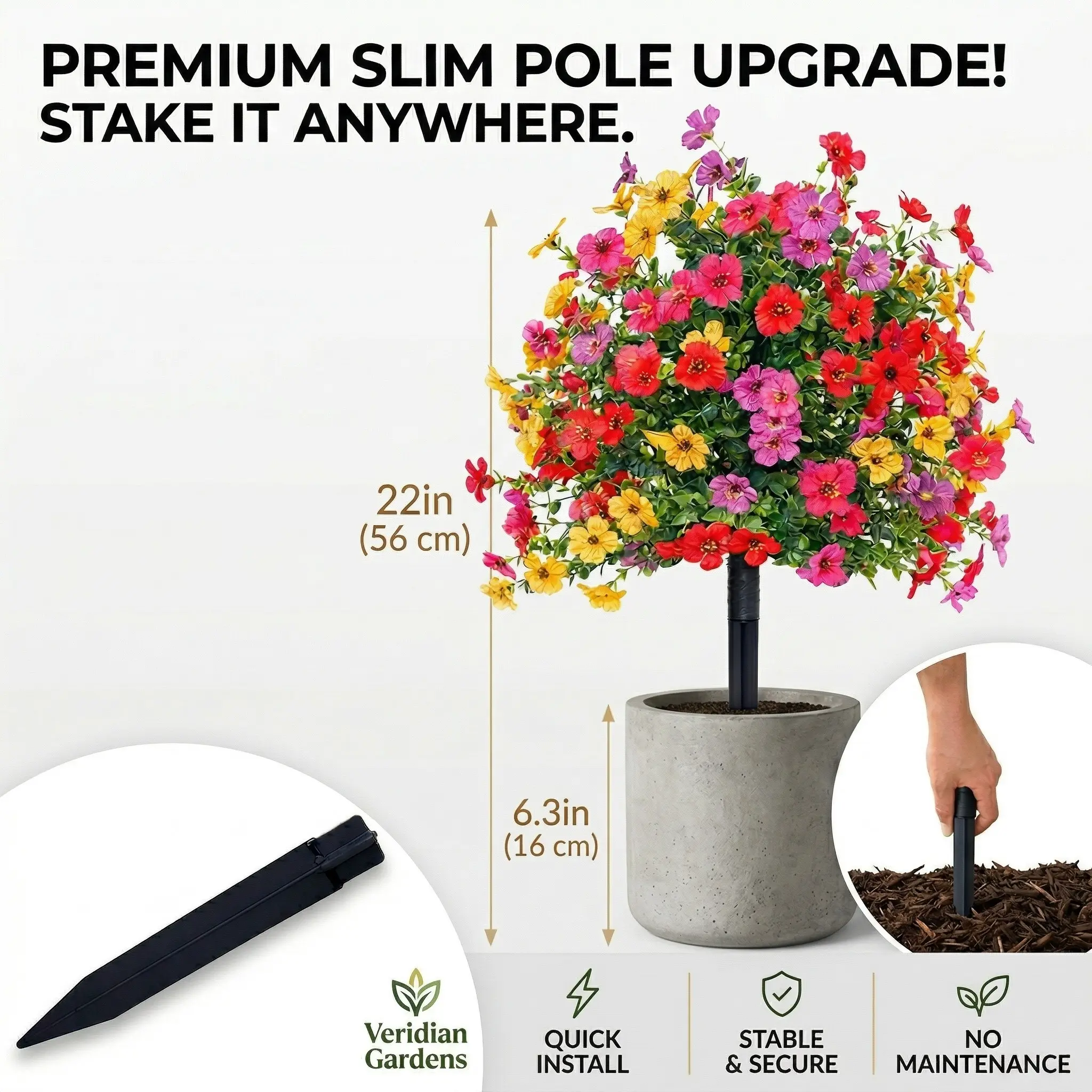 Faux Silk Daisy Bushes with Eucalyptus - Real-Touch Artificial Greenery Decoration, Weather-Resistant Fake Flowers Outdoor, Flower Garden & Home Ornaments