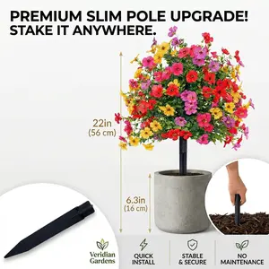 Lifelike Artificial Daisy Bushes with Eucalyptus, Real-Touch Faux Greenery for Indoor Outdoor Home Garden, Weather-Resistant Fake Plants