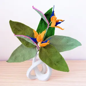 Crochet Bird of Paradise Flower: Tropical Yarn Decor Decorative Fruit