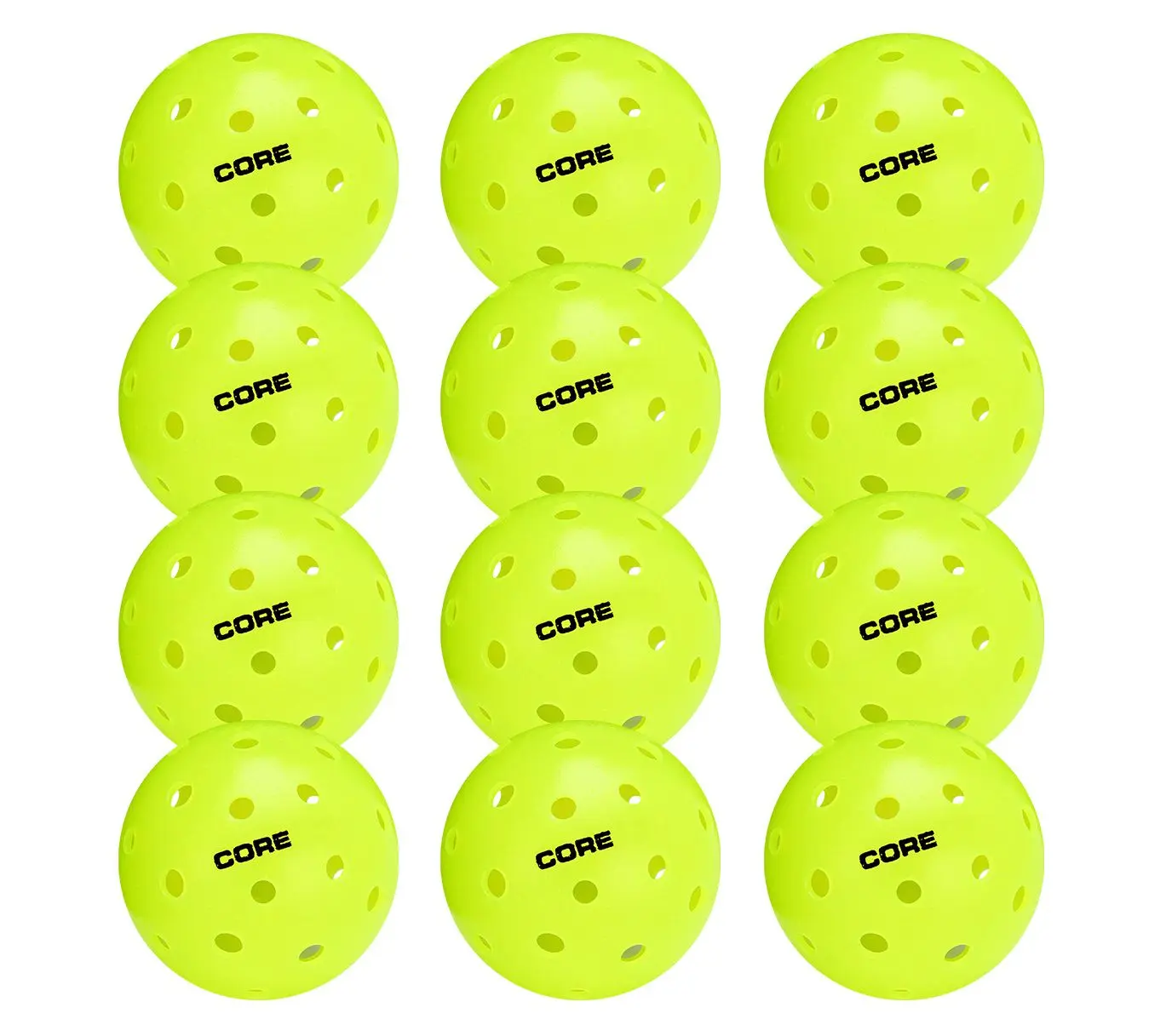 CORE Pickleball Outdoor Neon Balls - 12 Pack CORE Pickleball Outdoor Neon Balls - 12 Pack