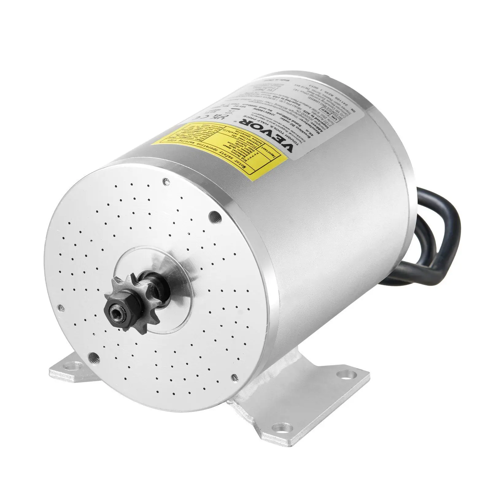 VEVOR 1800W Brushless DC Electric Motor Kit, 48V 4500rpm Motor with Upgraded Controller, for Scooters, Riding, DIY Projects, 46 mph No-Load, 3-Position Insulated Terminal Block, Brushless Dc Motor
