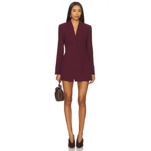 Amanda Uprichard Peralta Blazer Romper in Wine