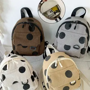 Cute Polka Dot Print Mini Backpack, Y2K Portable Bag, Adjustable Straps, Zipper, Phone Wallet, Key Holder, Lightweight Casual Multi-Functional Gift