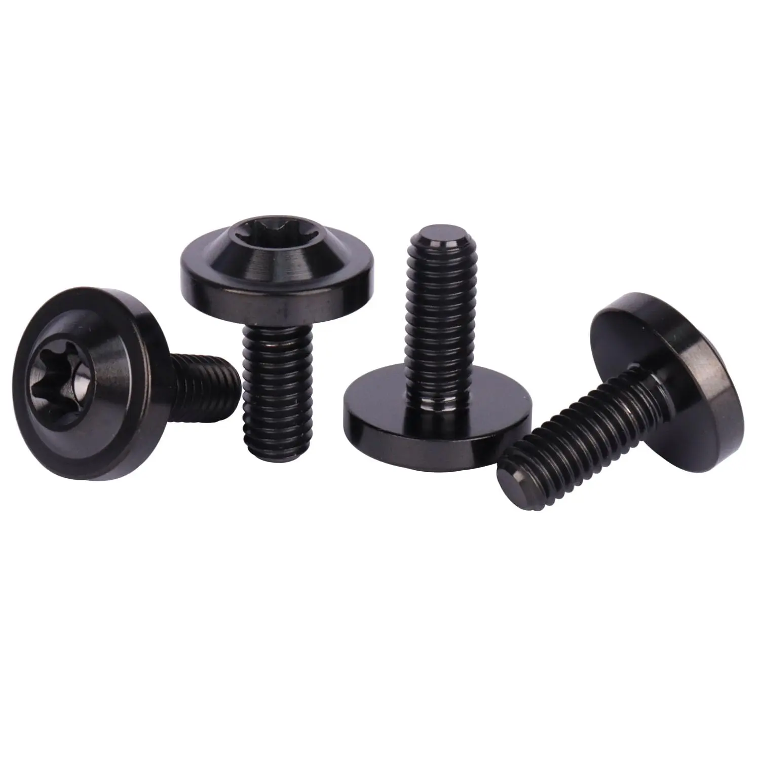 4Pcs Black Titanium Torx T40 Screws - M6x10mm/M6x15mm/M6x20mm High-Strength Durable Easy-Installation Fasteners for Bicycle, Motorcycle, Car, Torx Screws